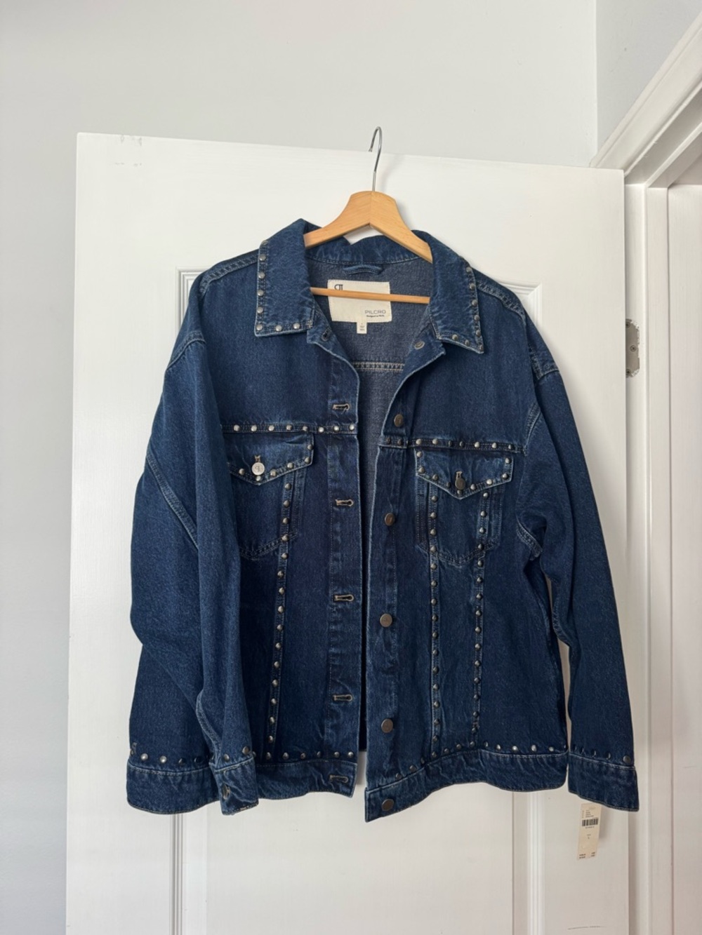 Pilcro Navy Studded Denim Jacket